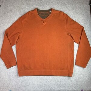 Tommy Bahama Men XL Flipshore Abaco Reversible Sweatshirt Orange Brown Pullover